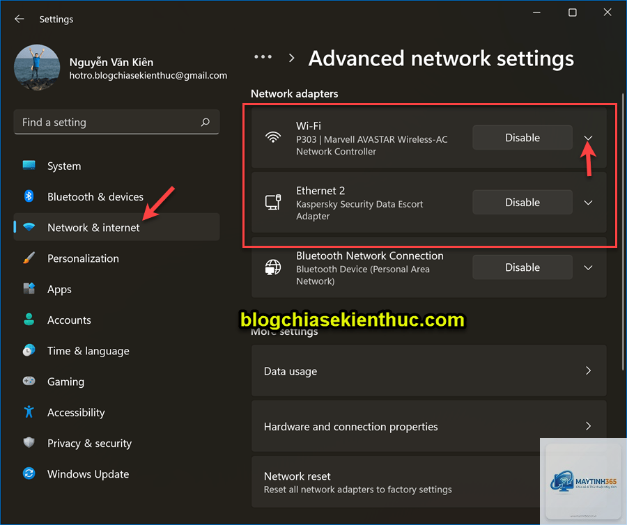 cách đổi tên network adapter