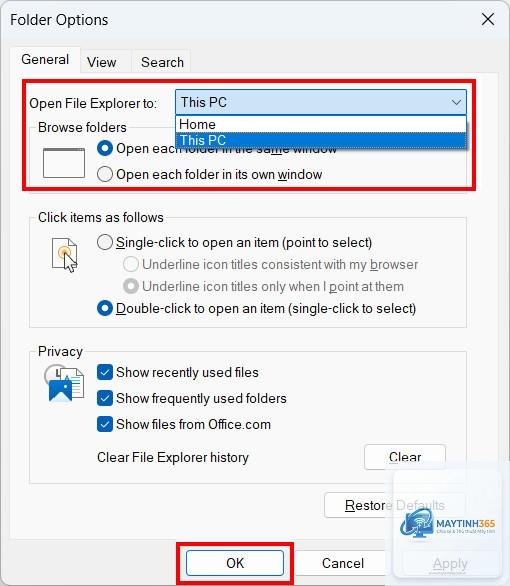 cách đổi thư mục khởi động file explorer