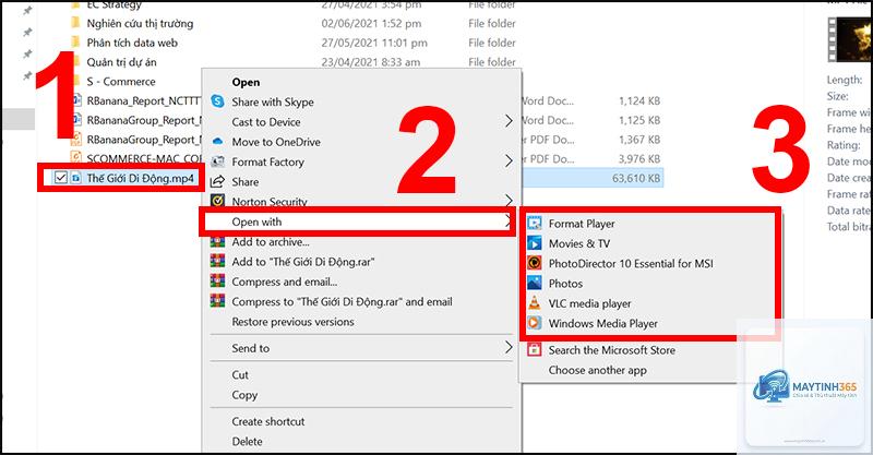 cách đổi ứng dụng mở file mp4