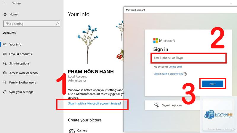 cách đồng bộ tài khoản microsoft