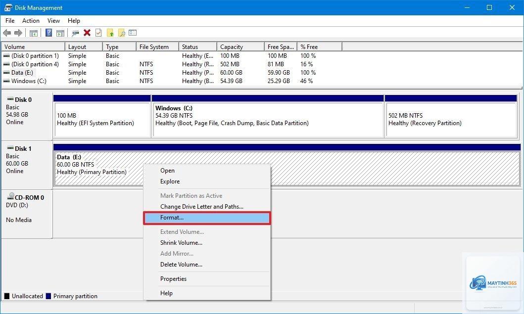 cách format usb bằng disk management - Hình 3