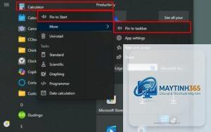 cách ghim calculator vào start menu