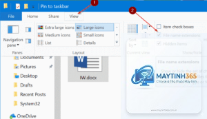 cách ghim file explorer vào taskbar