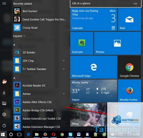 cách ghim task manager vào start menu