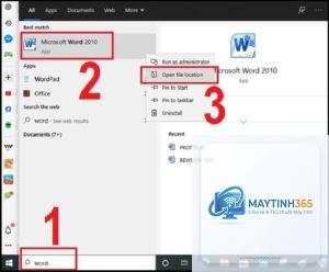 cách ghim word vào start menu