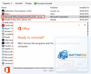 cách gỡ microsoft office