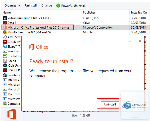 cách gỡ microsoft office