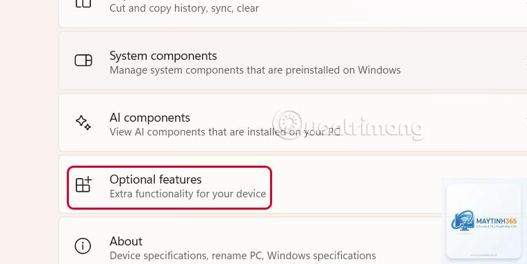cách gỡ optional features