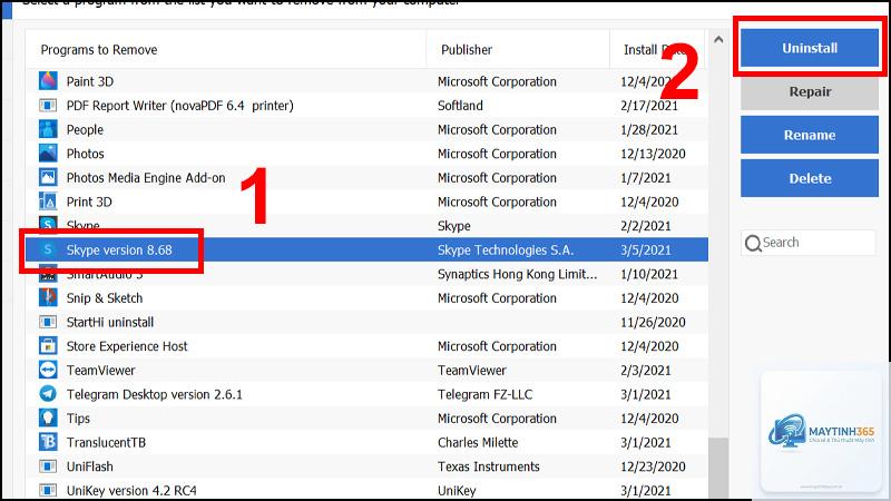 cách gỡ skype - Hình 2