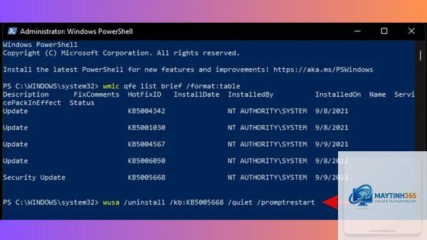 cách gỡ update bằng powershell - Hình 5