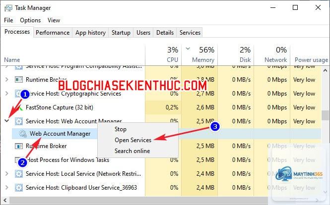 cách khởi động service từ task manager