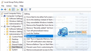 cách khôi phục bố cục start menu