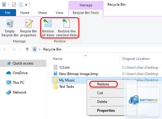cách khôi phục file đã xóa