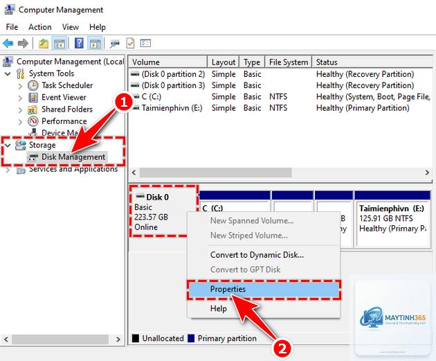 cách kiểm tra hdd trong disk management - Hình 5
