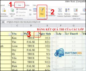 cách lọc file excel
