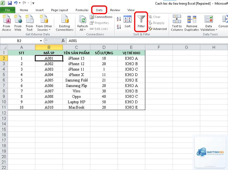 cách lọc file excel - Hình 4