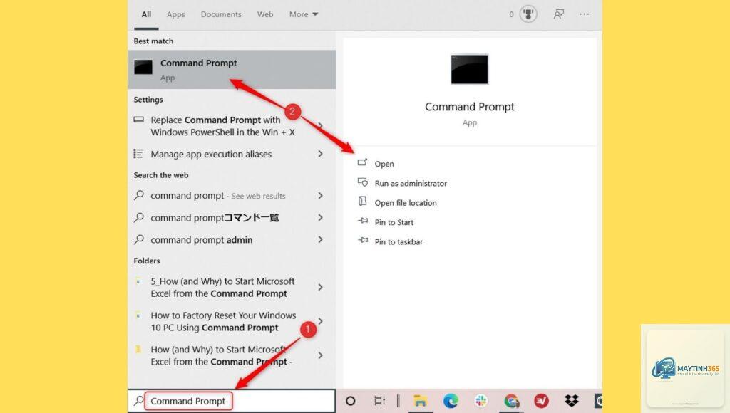cách mở command prompt nhanh