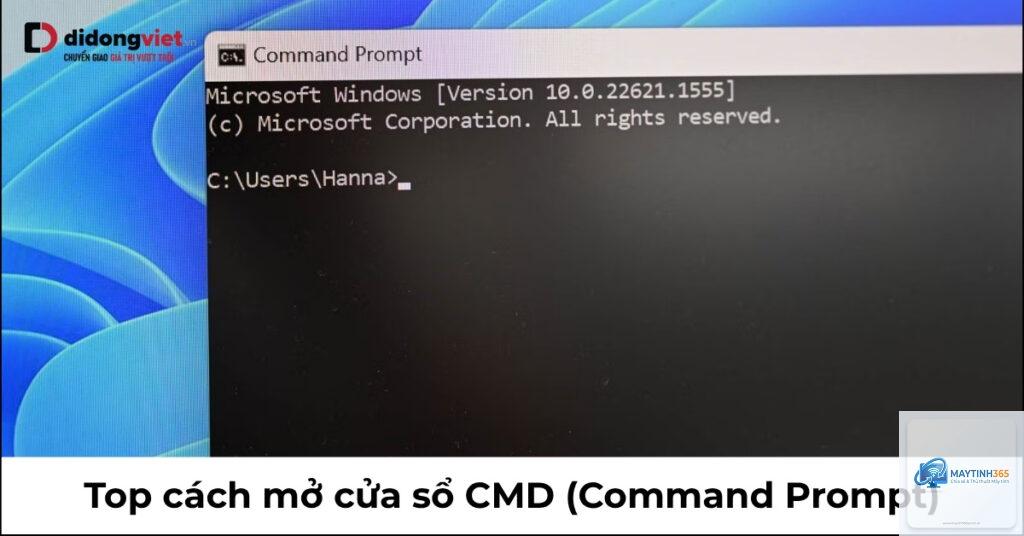 cách mở command prompt từ taskbar