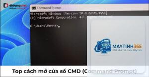 cách mở command prompt từ taskbar