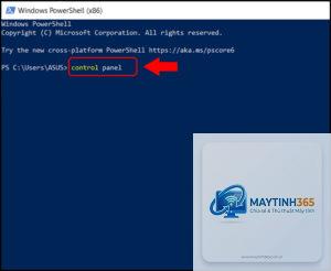 cách mở control panel bằng powershell