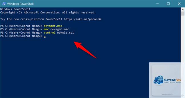 cách mở device manager bằng cmd