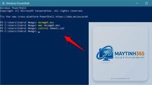 cách mở device manager bằng powershell