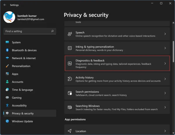 cách mở diagnostics settings windows 11 - Hình 3