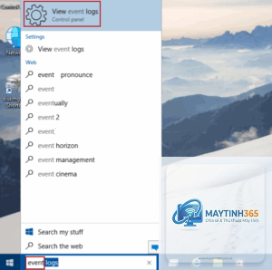 cách mở event viewer