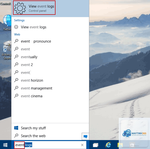 cách mở event viewer