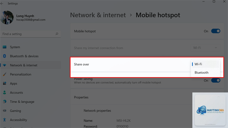 cách mở mobile hotspot windows 11