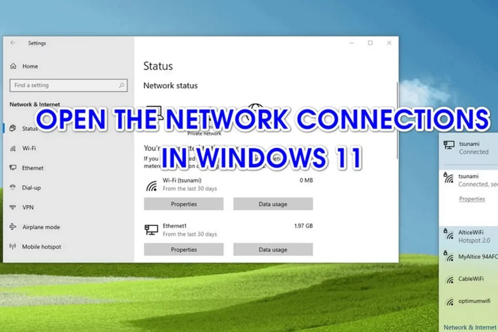 cách mở network settings windows 11