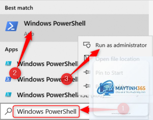 cách mở powershell admin