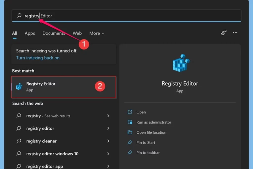 cách mở registry editor windows 11