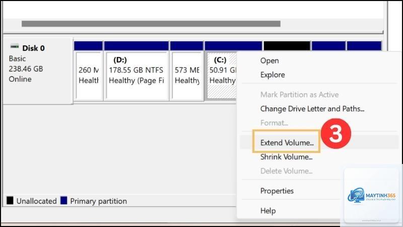cách mở rộng phân vùng windows 11