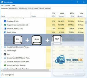 cách mở task manager bằng phím tắt