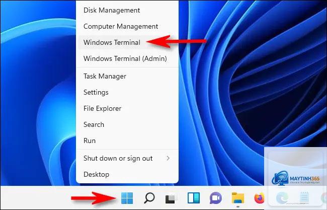 cách mở windows terminal từ taskbar