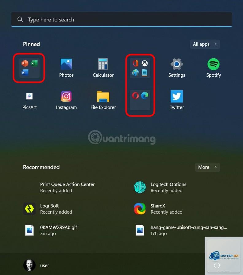 cách nhóm ứng dụng trên start menu