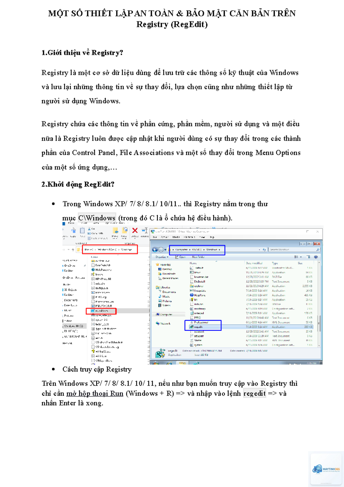 cách quản lý bảo mật bằng registry - Hình 1