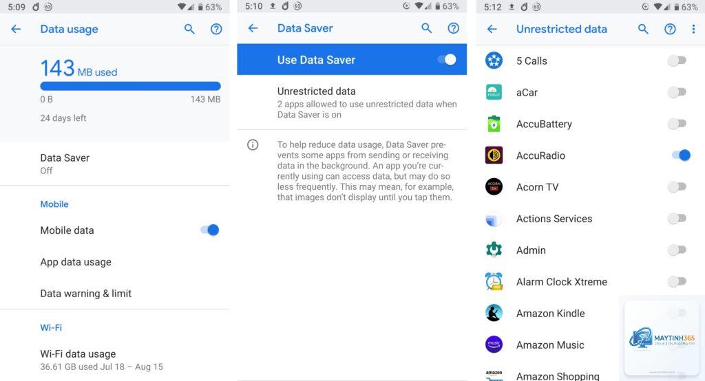 cách quản lý data saver