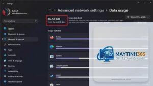 cách quản lý data usage windows 11