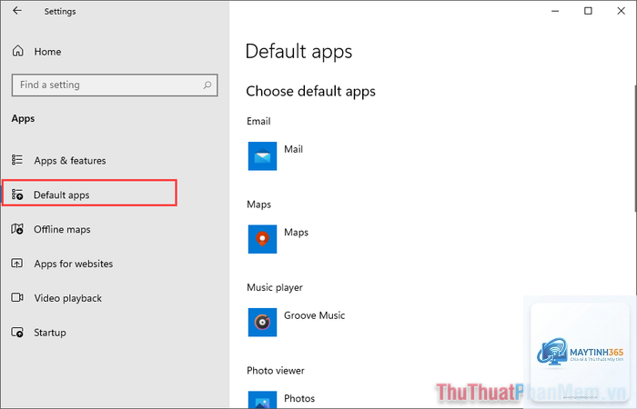 cách quản lý default apps