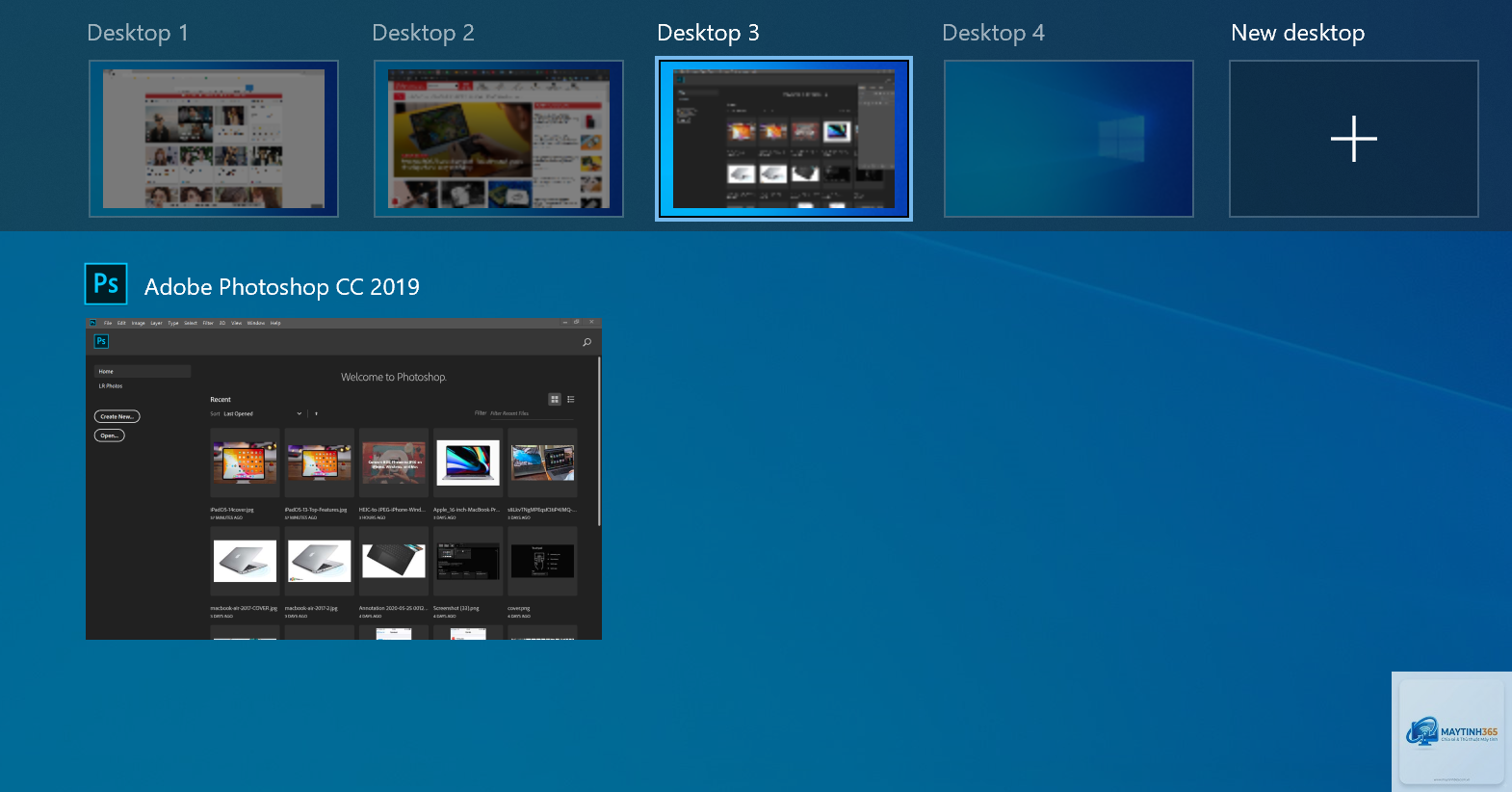 cách quản lý desktop ảo từ taskbar - Hình 4