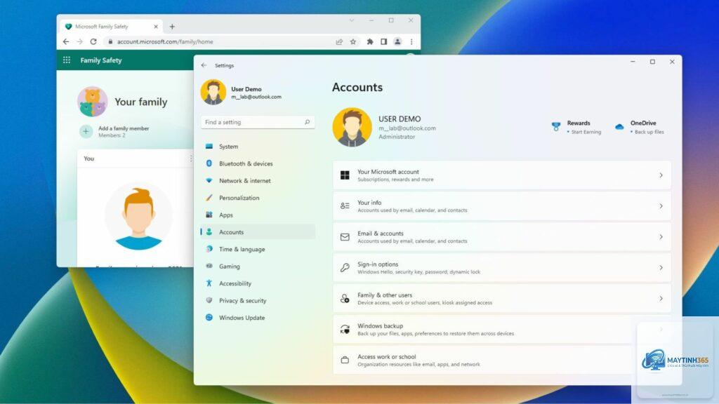 cách quản lý email accounts windows 11