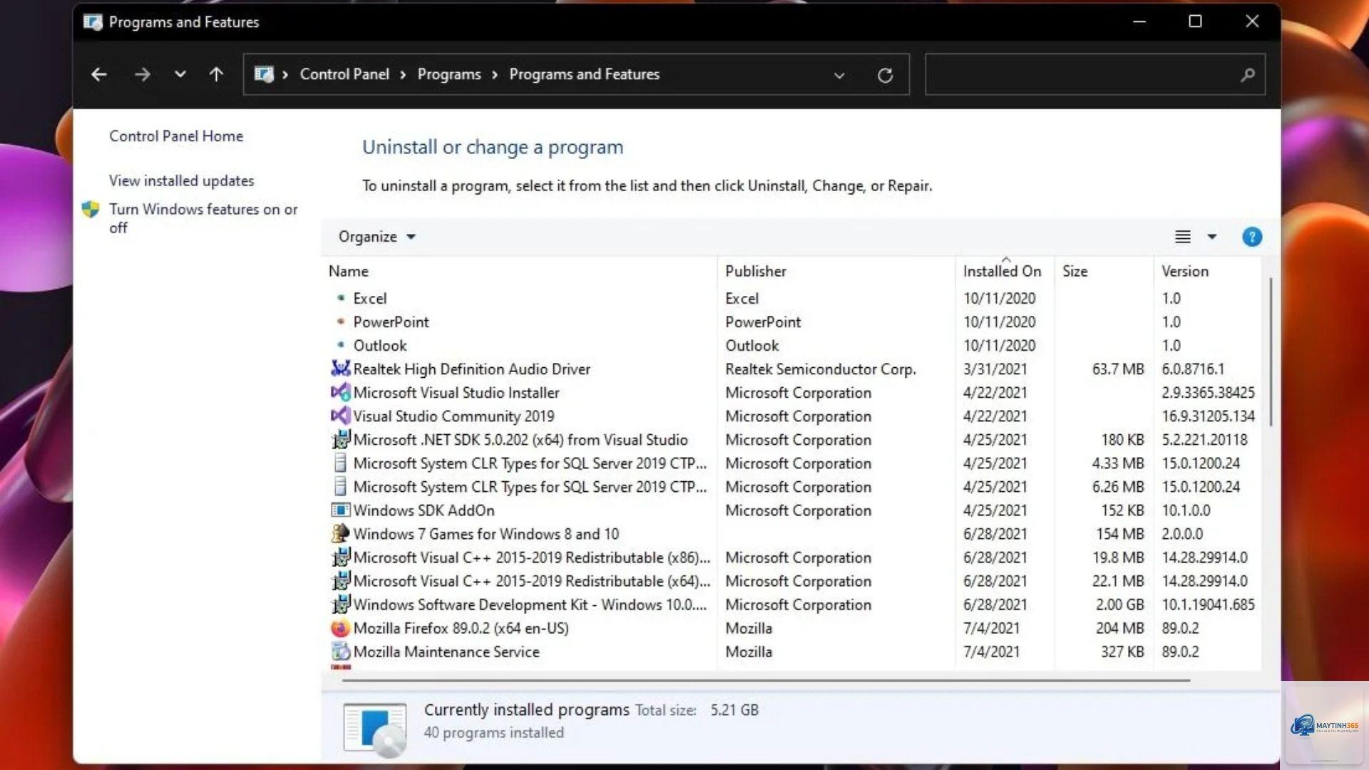 cách quản lý installed apps windows 11 - Hình 2