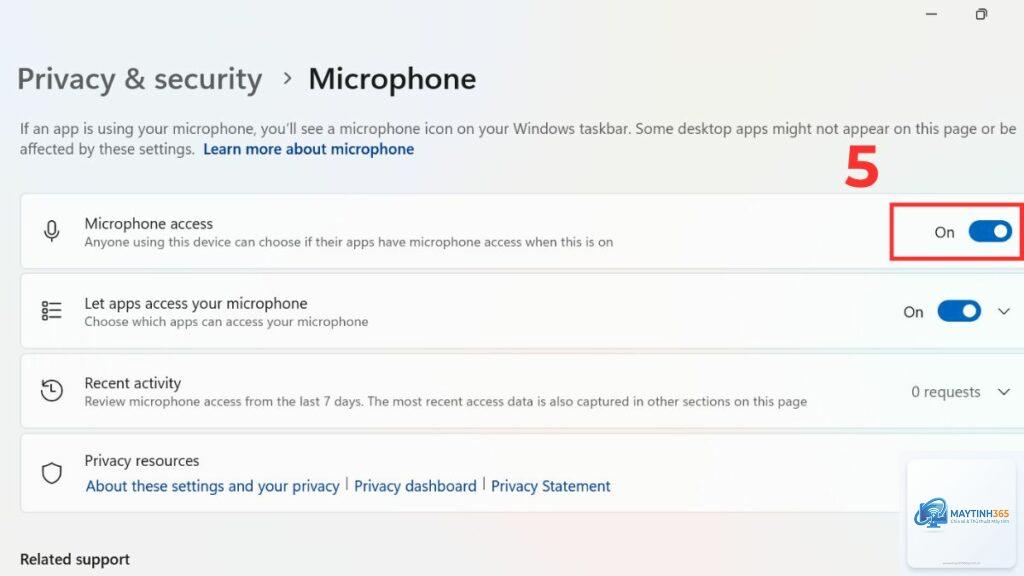 cách quản lý microphone privacy