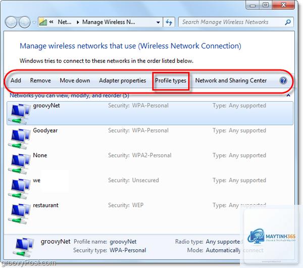 cách quản lý network profiles - Hình 2