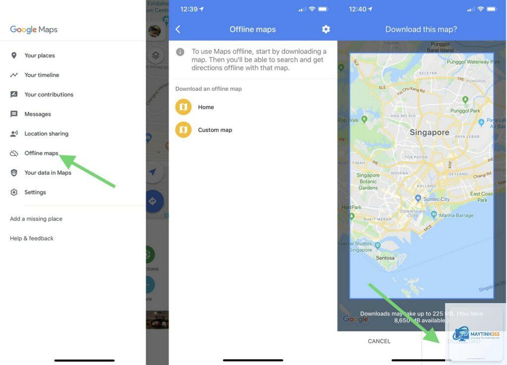 cách quản lý offline maps