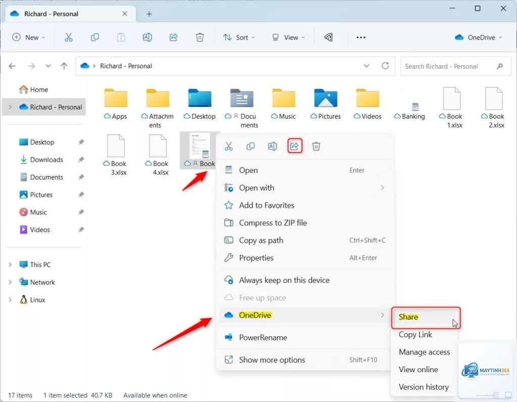cách quản lý onedrive trong file explorer
