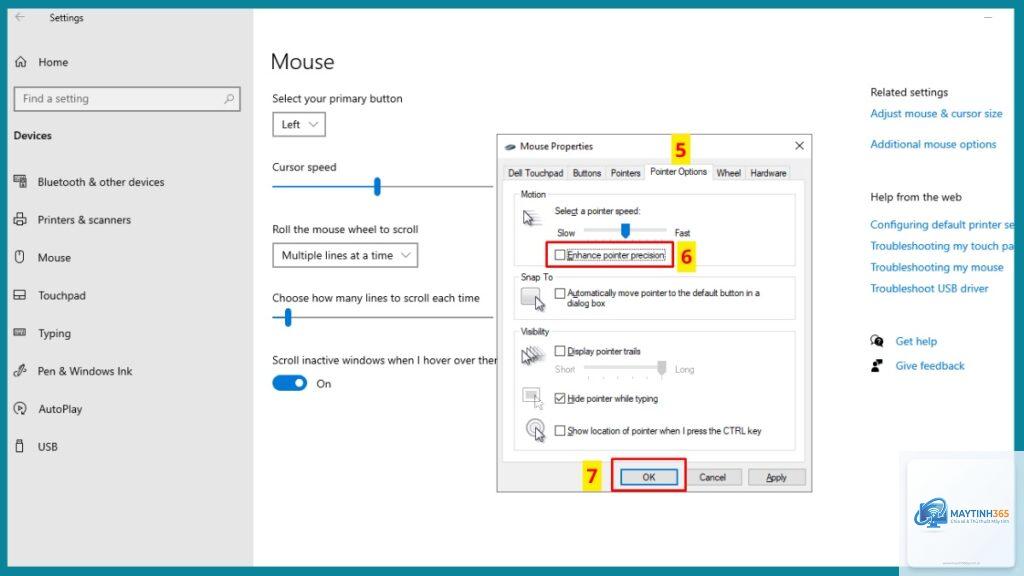 cách quản lý pointer settings
