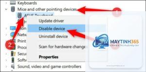 cách quản lý pointing devices